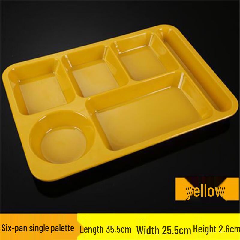 Jijun Commercial Melamine 6-Compartment Dining Tray 10-Pack