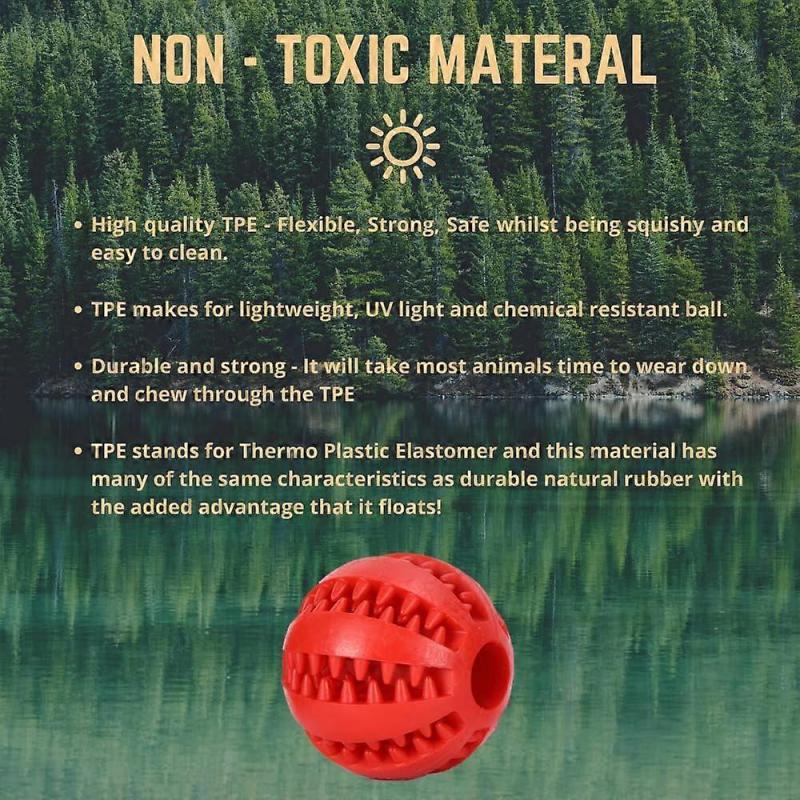 Dog Toy Ball Snack Dispenser Non-toxic Anti-Bite Boring Interactive and Puppy Dog Food Dispenser Teeth Cleaning Dog Toy Dog Training 7CM Red