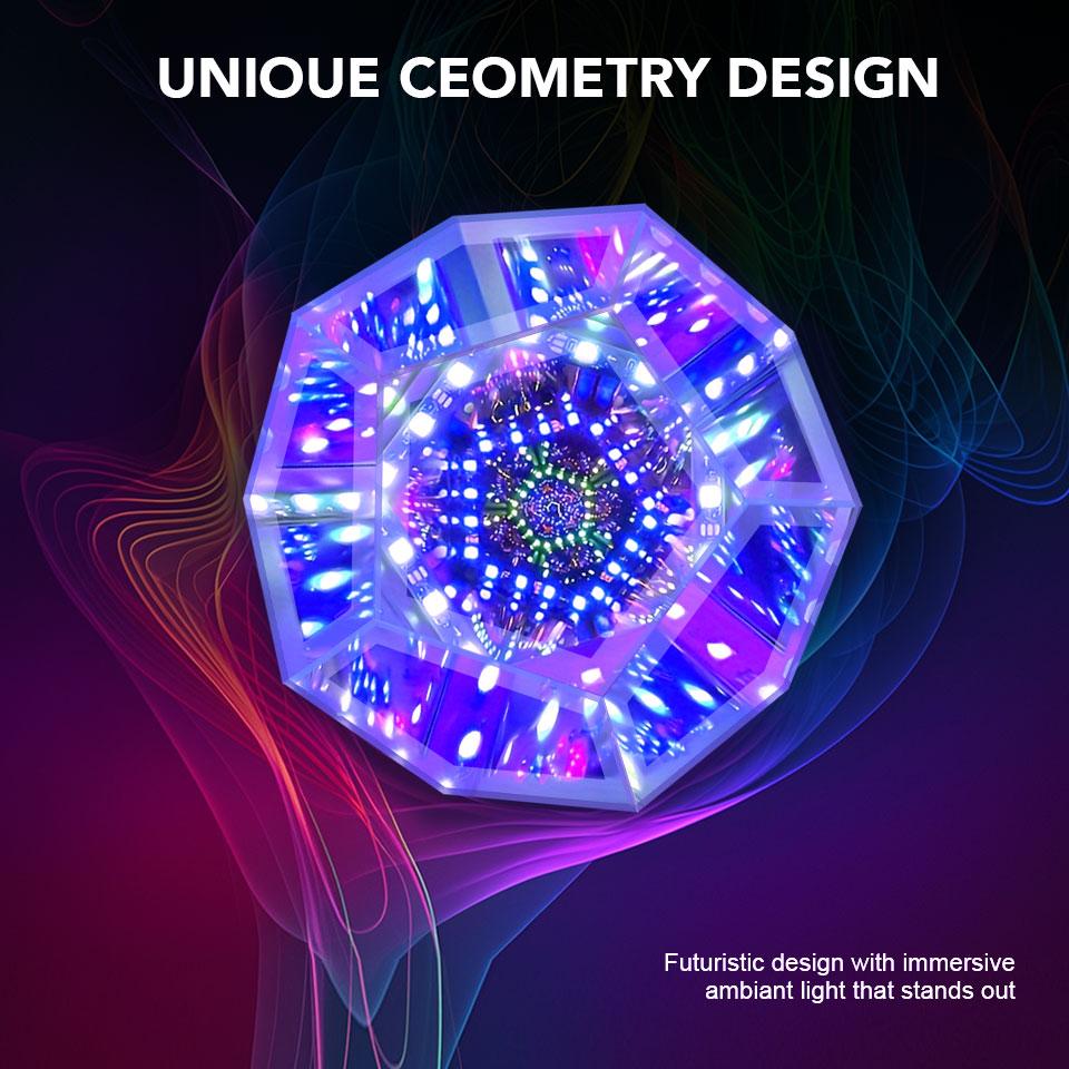 Fantasy Geometry Space LED Art Lamp Infinity Dodecaedron Creative Color RGB Art Light Christmas Decor Night Light Birthday Gifts