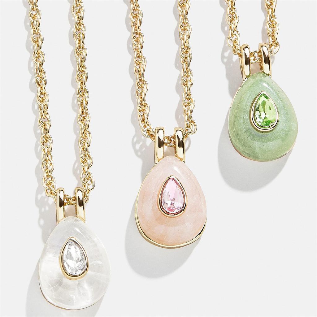 New Twelve Birthday Stone DIY Birth Stone Necklace Colored Zircon Accessories Gold Plated Color Preserved