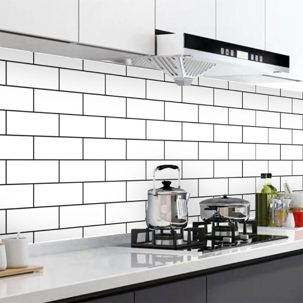 Kitchen Self-adhesive Wallpaper Waterproof Oil Proof High Temperature Resistant PVC Cabinet Stove Desk Renovation Wall Stickers