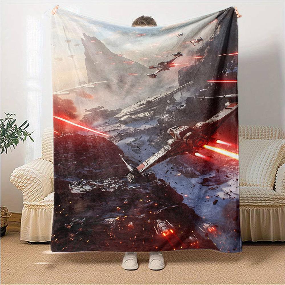 Star Wars Blanket Warmthful Decor Suitable for Seaside Bed Bedding Four Seasons Universal Modern Style Gift for Travel Home Birthdays