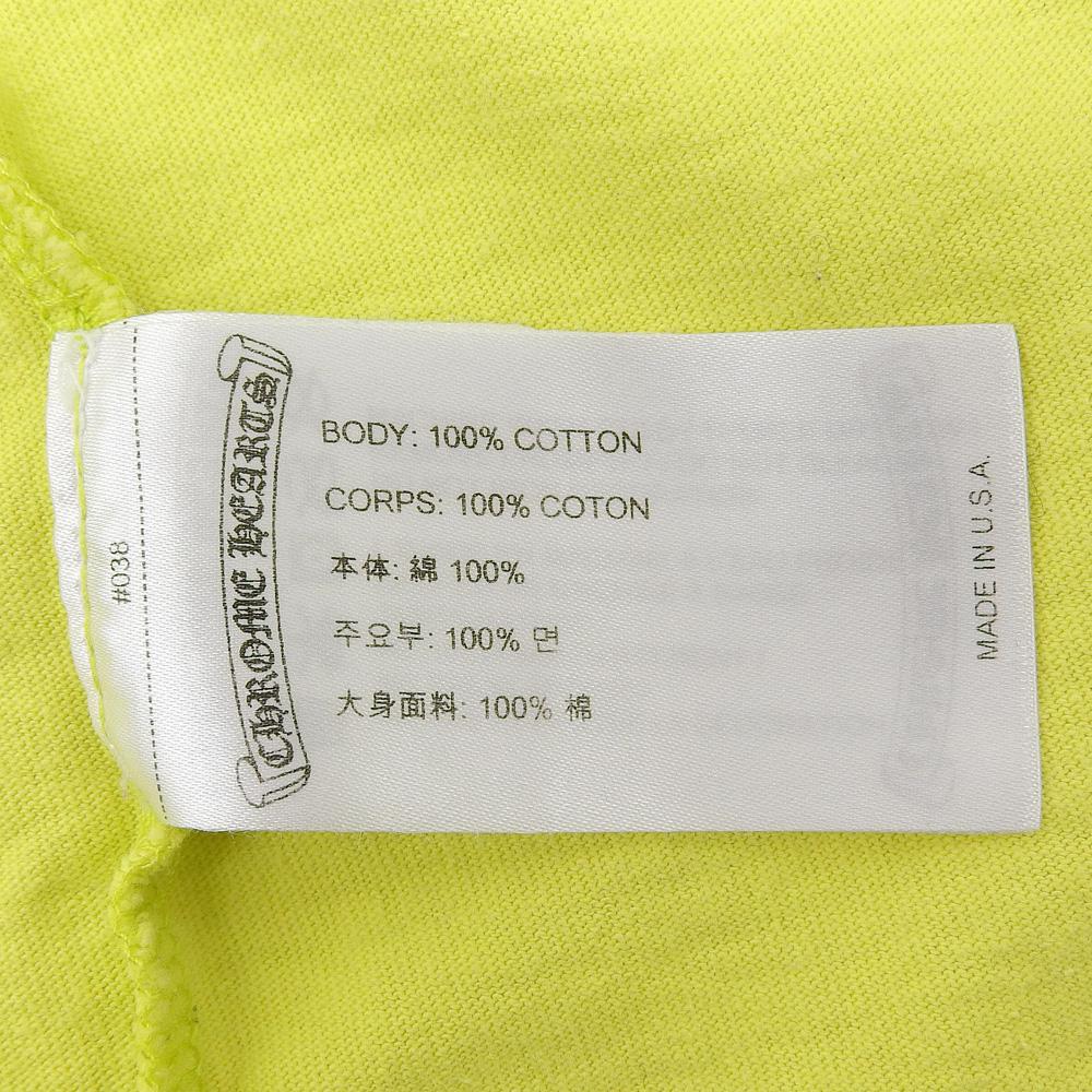 Chrome Hearts PRO CHAIN GAME Men's Cotton Long Sleeve T-Shirt, Yellow, Size XL, 2084060567 tops XL YellowUsed
