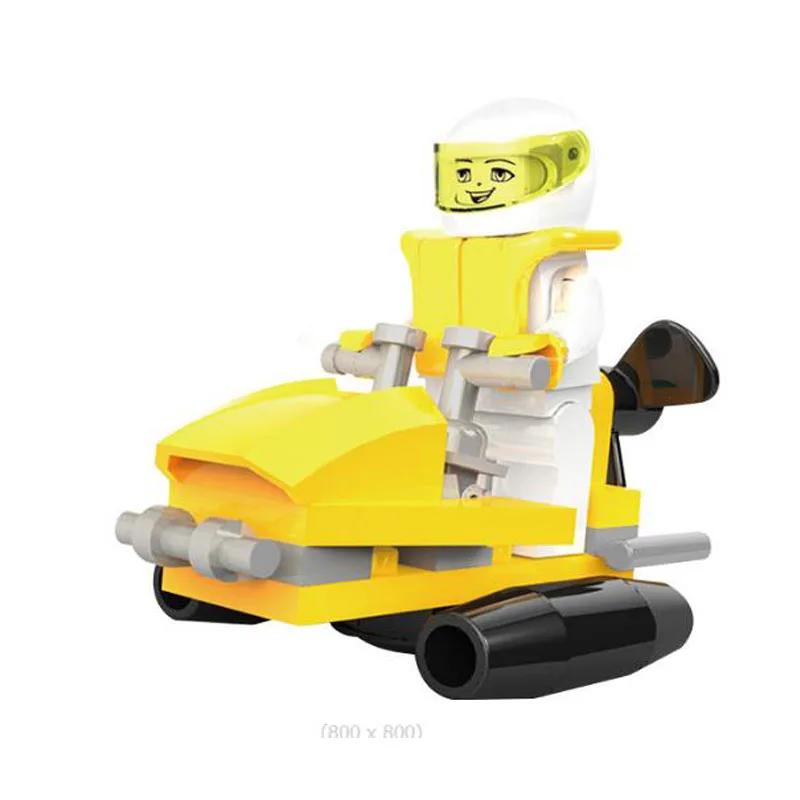 City Patrol Police Motorcycle Car Pursuit Prisoners Model Building Blocks Enlighten Action Figure Toys For Children