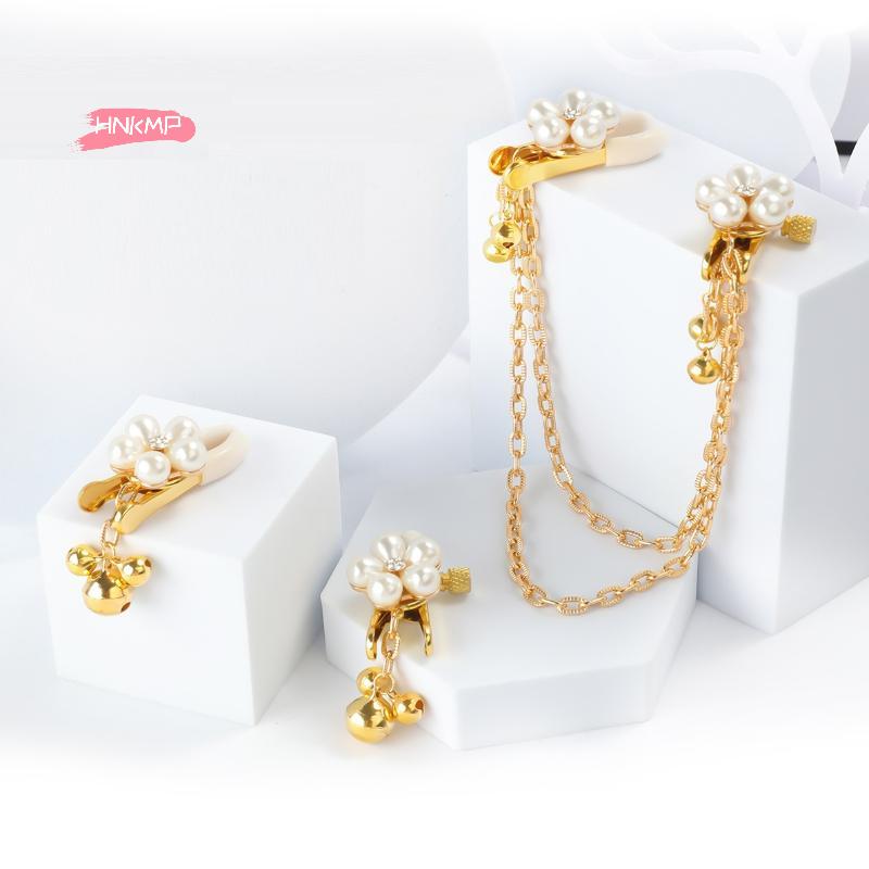 Adjustable Pearl Petals Nipple Clamps for Women Sexy Breast Stimulate Clips with Bells Adult Toy for Sexual Slaves And Kink Play