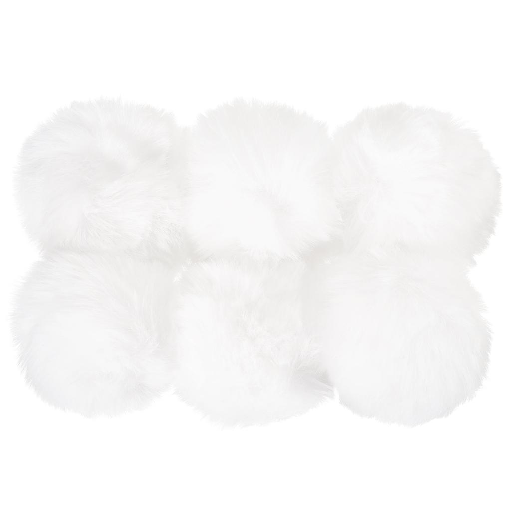 6/12pcs Faux Fur Pom Poms for Hats Fluffy Soft Fur Poms Balls for Keychain Knitting Hats DIY Scarves Gloves Bag Christmas