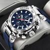 LIGE Montre Étanche Lumineuse Pour Hommes Décontractée Affaires Montres Numériques Pour Hommes Bleu Silicone Quartz Chronographe Reloj Hombre