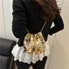 Sequin Chain Bucket Bag Dinner Bag 2025 Summer New Temperament Women's Bag Trendy Fashion Shoulder Bag Messenger Bag