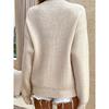 [Cozy Sweater] Soft & Comfortable Women's Cozy Pink Sweater | Casual Crew Neck, Long Sleeve Pullover for Fall/Winter, Button Details