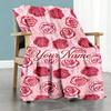 Rose Personalized Name Blanket Gift Personalized Blanket Soft & Cozy Suitable for Bedding Nap Couch Sofa Four Seasons Universal