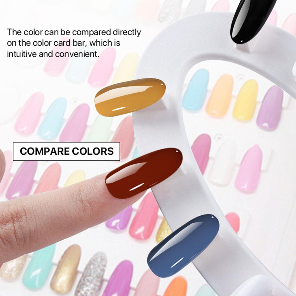 120 Colors Nail Color Display Book Disassemble Snap On Design Nail Display Book with 120Pcs Nail Tips White for Manicurist