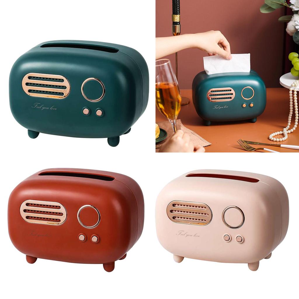 Antique Radio Tissue Box Paper Dispenser Napkin Storage Box Napkin Holder for