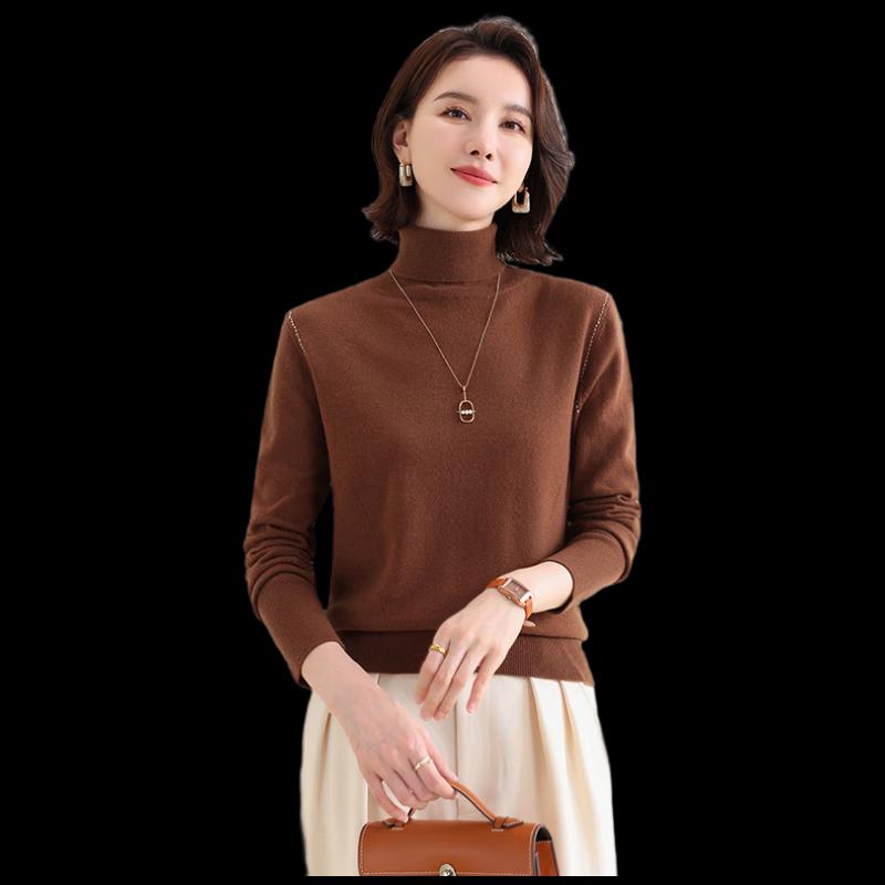 Hengyuanxiang HTNZ14 Damen Hochkragen Waschbarer Wollpullover