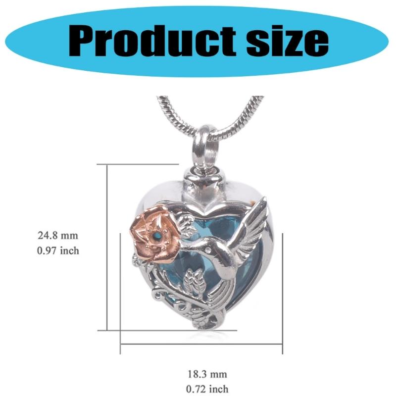 Colar Memorial Recipiente para Cinzas Medalhão Cremação Joia de Pescoço para Cinzas/Cabelo Colar Medalhão Elegante para Mulheres Homens