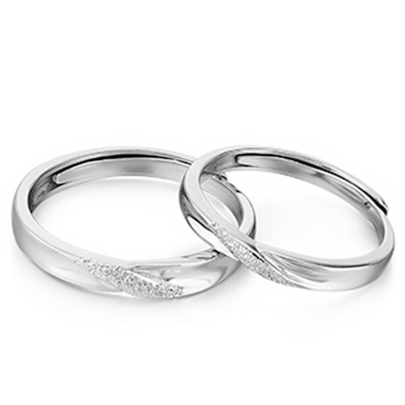 Otwarty Temperament, Twist, Pierścionek dla pary z piaskiem błyskotliwym, Prosty, Matowy, Płynący Urok, Styl dla pary, Lekki Luksus, Pierścionek dla pary, Prezent na Walentynki