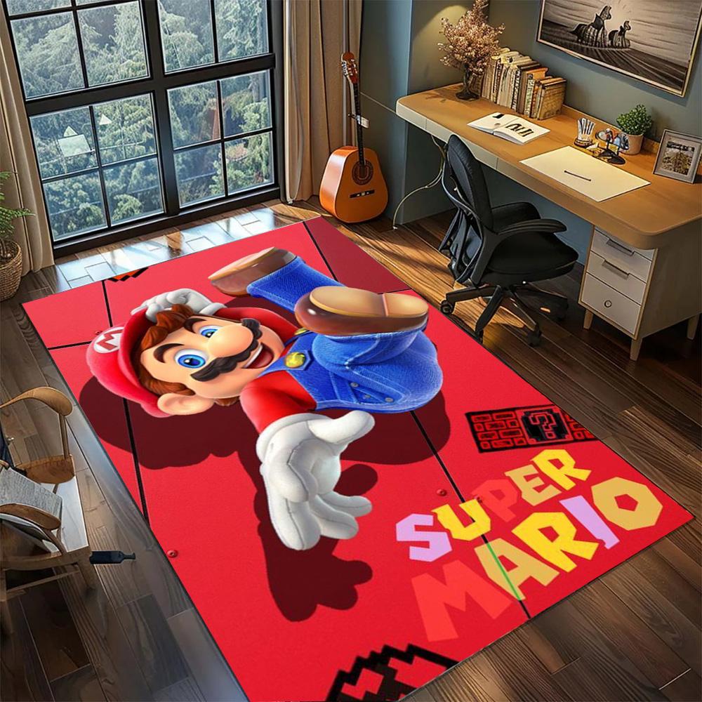 

Mario Large Daily Use Carpet Rug, Non Slip Washable Floor Mat Gamer Room Bedroom Household Decor.-TING 60x90cm