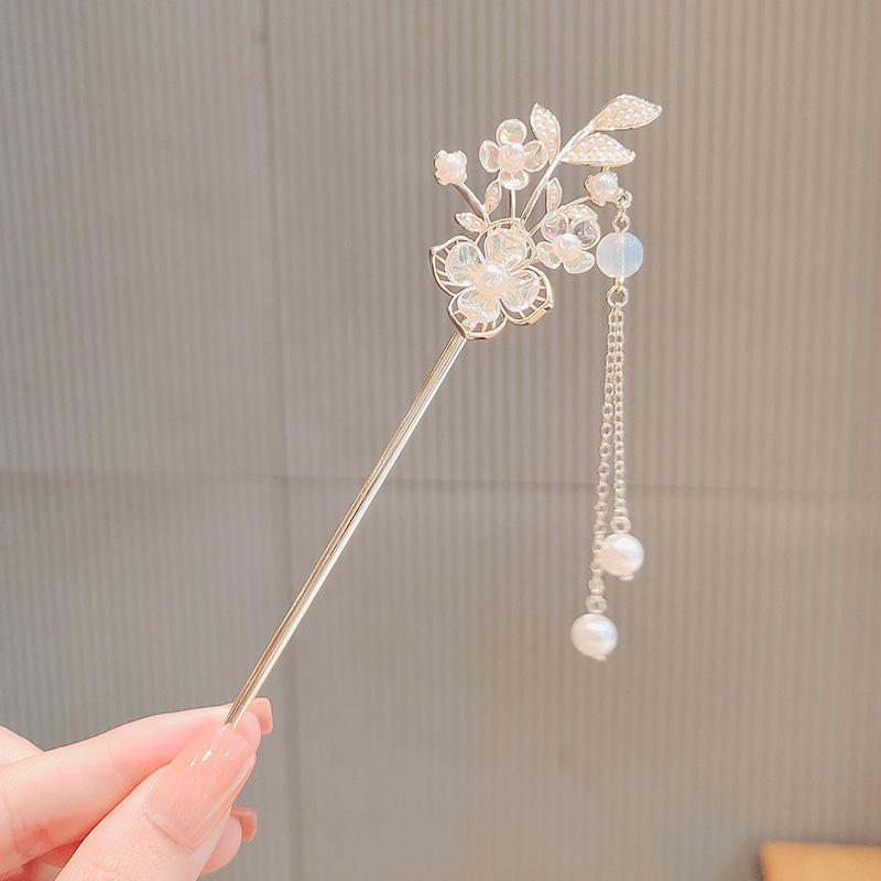 Lily of the valley ancient style walking hairpin high sense classical pearl hanfu hairpin hairpin summer cheongsam disc hair hairpin