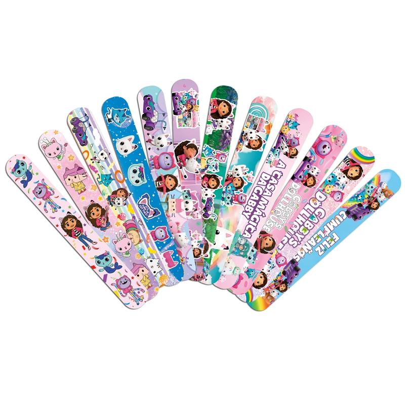 12/24 Stück Gabby's Puppenhaus Slap-Armband Niedliches Cartoon-Armband Weihnachtsstrumpf-Füller Geburtstagsfeier-Mitgebsel Schulpreise