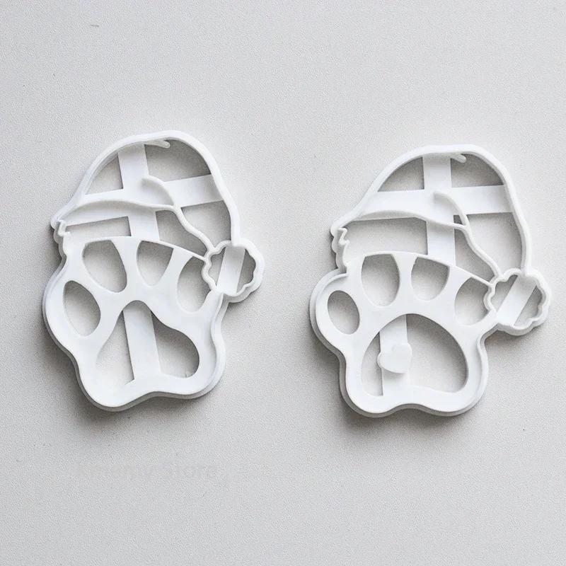 Santa Hat Claw Heart Cookie Cutter Mold 3D Plastic Christmas Claws Fondant Bisacuit Stamp Embossing Die Cake Decorating Tools