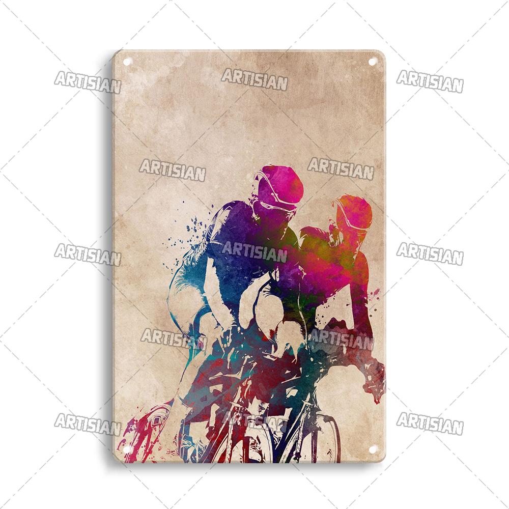 Artisian Cycling Metal Sign Bicycle Riding Tin Plaque Bike Decorative Poster Wall Decor Garage Bar Pub Club Hotel Cafe Kitchen