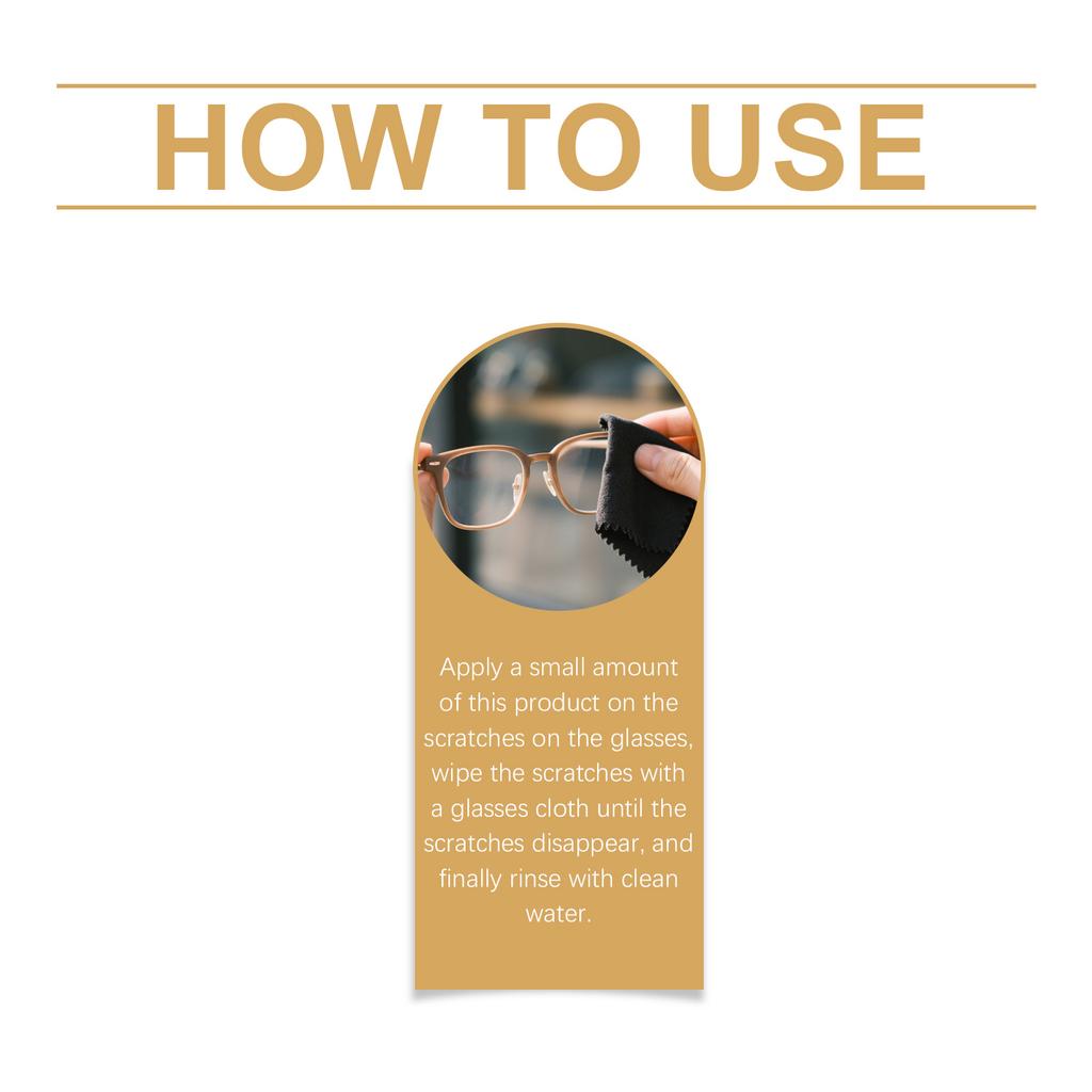 The Scratch Remover For Glasses Is A Gentle Polishing Care Resin Glass That Reduces Minor Scratches And Is Safe Without Damaging,30ML