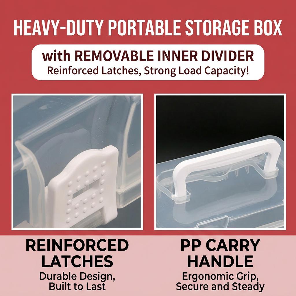 12/24/36/48/60 Color Markers Bucket Clear Plastic Marker Storage Bin With Detachable Dividers Portable Handle Art Organizer Case