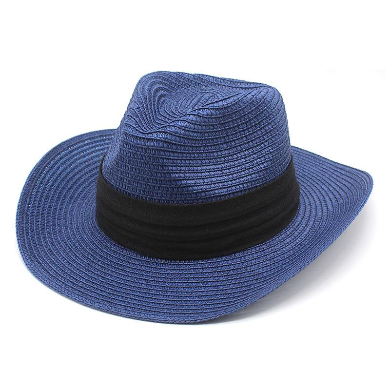 Summer Hat Panama Straw Hat British Top Hat Men'S And Women'S Foldable Sunshade Beach Hat Sunscreen Hat