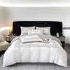 Cool Silk Digital Print Bedding Set: Solid Color Duvet Cover & Fitted Sheet for Men and Women (3-Piece Set)