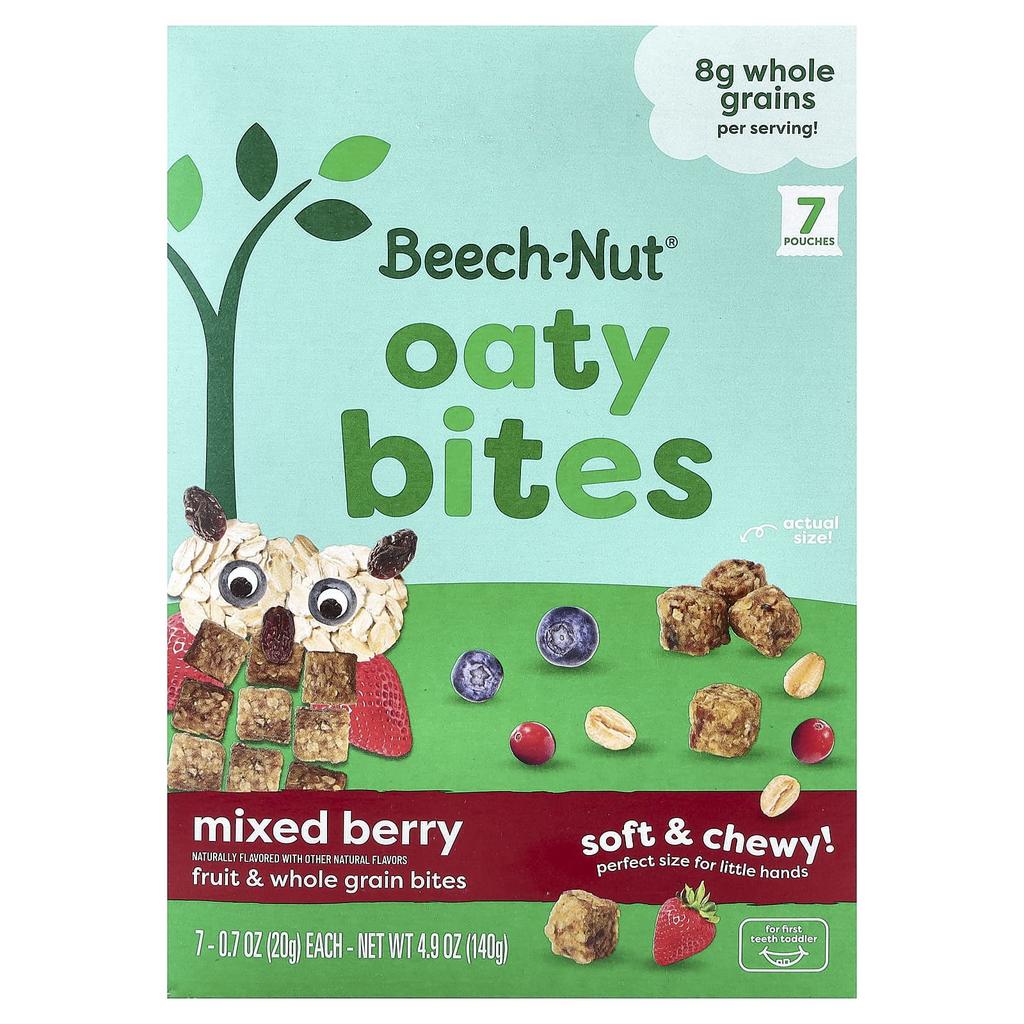 Beech-Nut Oaty Bites, First Teeth, Mixed Berry, 7 Pouches, 20g (0.7oz) Each