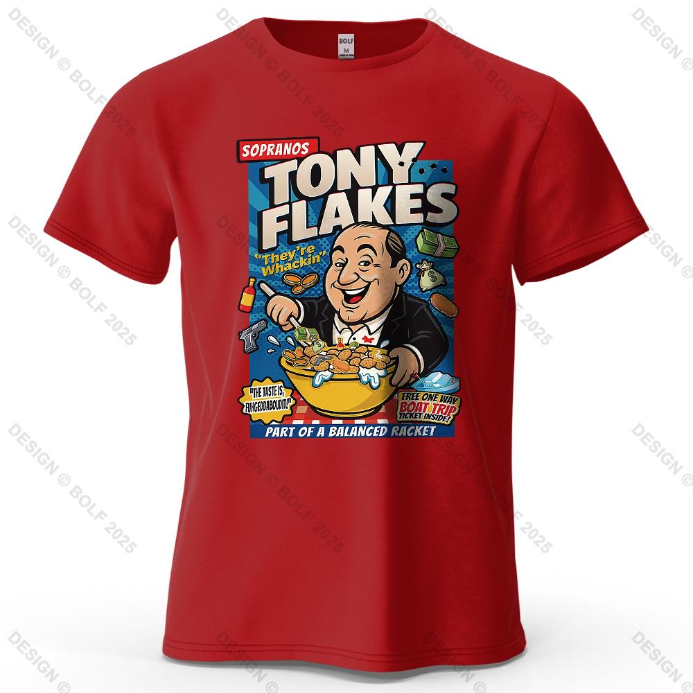 Футболка мужская с принтом Sopranos TONY FLAKES 100% хлопок оверсайз юмористические яркие графические футболки для женщин топы футболки уличная одежда