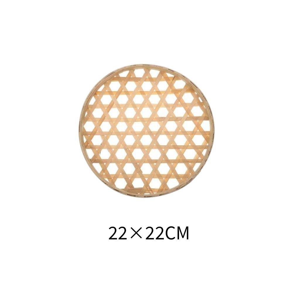 Nature EcoFriendly Bamboo Sieve Basket Round Decorative Bamboo Storage Tray Handwoven Woven Basket Kitchen