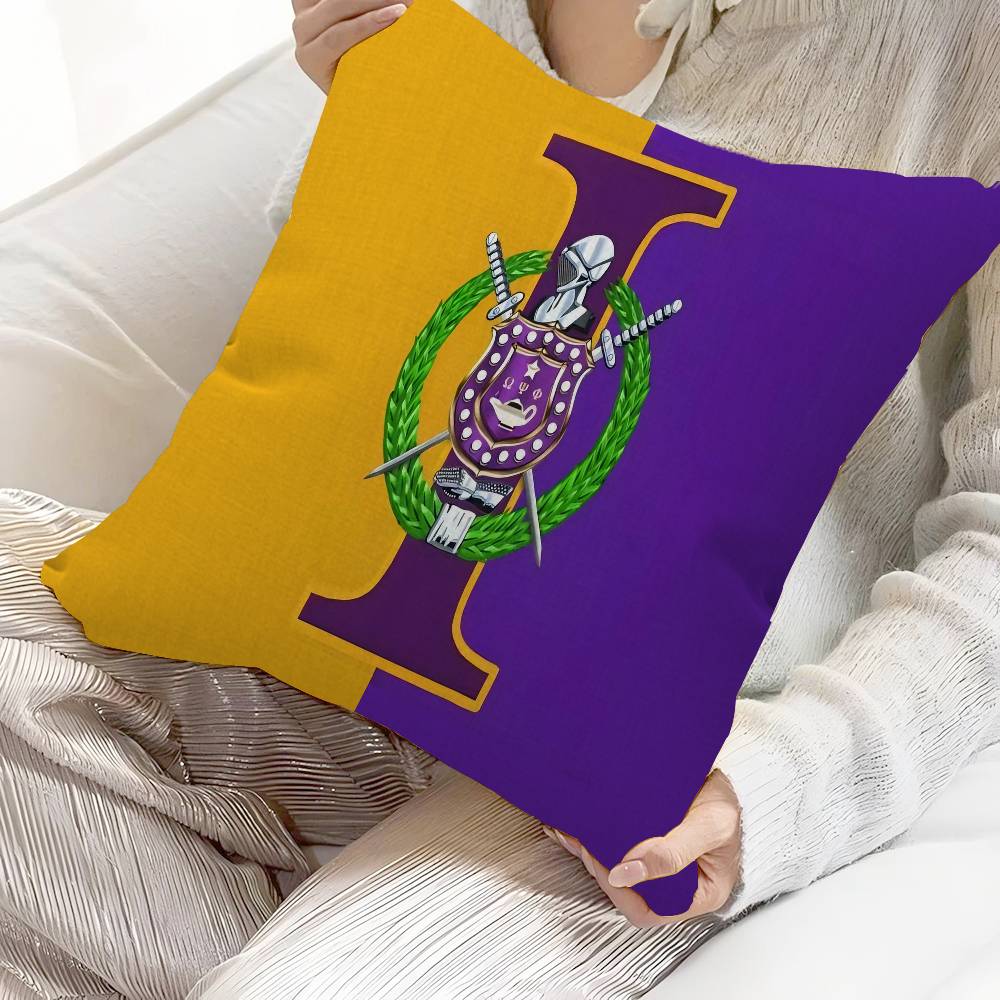 African American Omegas Psi Phi Cushion Cover Inches Farmhouse Decor Home Throw Pillow Covers For Couch Decorations