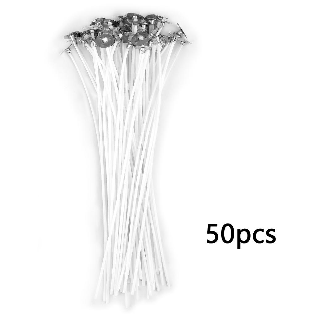 50pcs/Lot Candle Wicks For Candle Making Pre-Waxed Wicks Party Supplies 8cm-20cm Natural SmokelessPure Cotton Wicks Burn Longer