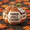 Fall for Jesus Patchwork Pumpkin Hand Stitched Fabric Pumpkin Christ Faith Gift Religious Autumn Home Accent for Farmhouse Dining Desk Entryway Decor