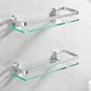 Space Aluminum Glass Shelf - Multi-size, Single or Double Layer Rectangular Bathroom Storage Shelf.