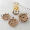 Ins Style Hand-woven Tea Coaster Rattan Insulation Pad Simple Creative Cup Holder Circular Flower Shape Household Parts