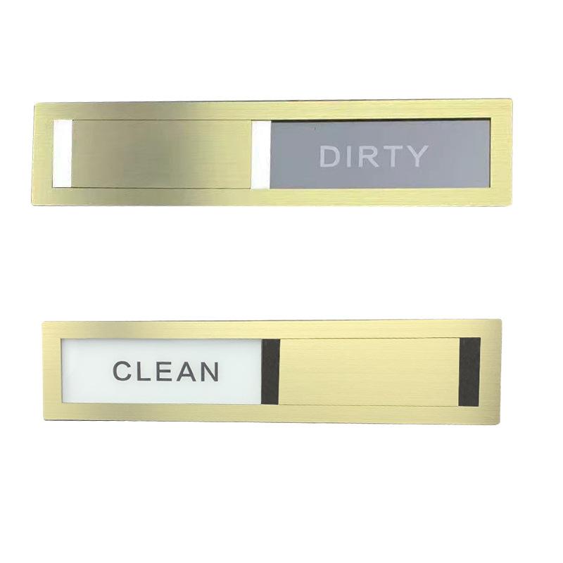 Stainless Steel Dishwasher Magnet Sign - Easy-to-Read Sliding Clean/Dirty Fridge Sticker, Scratch-Resistant Status Indicator