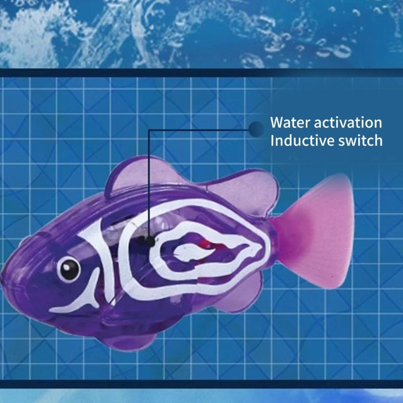 4PCS Electric Motion Sensing Floating Fish Toy Glowing Water Activated Bath Time Swimming Toy Childrens Gifts