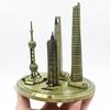 Shanghai Landmark Building Model: Oriental Pearl Tower, World Financial Center, Jin Mao Tower - Metal Creative Handicraft