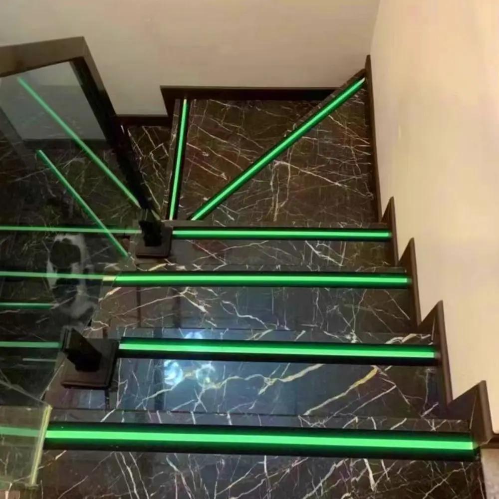 Glow in the Dark Anti Slip Tape 5CM x 5M Abrasive Surface Traction Tape Green Stripe Waterproof Luminous Tape Step Indoor