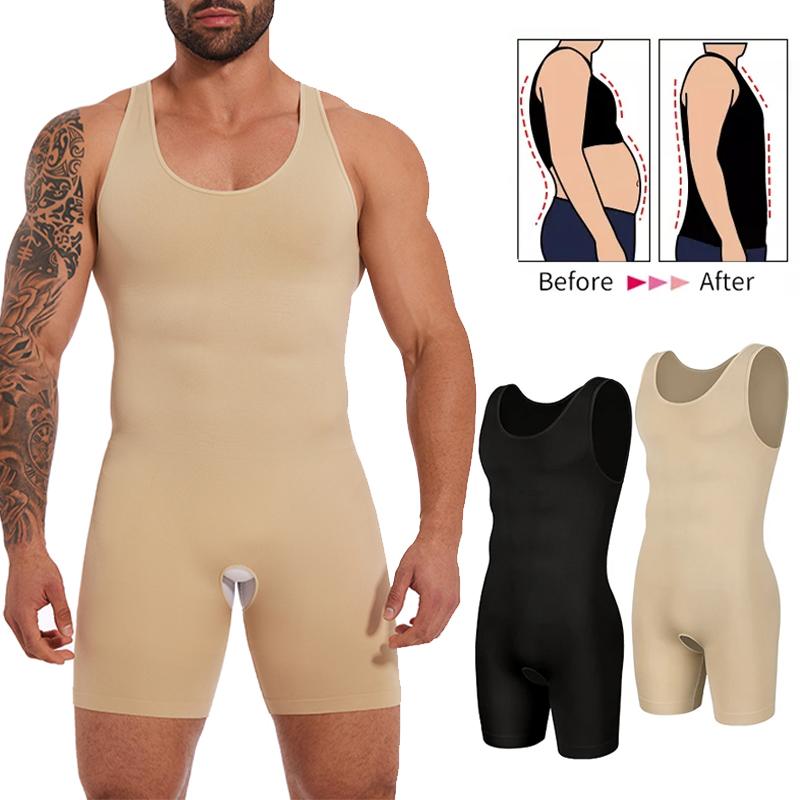 Herren Full Body Shaper Ärmelloses Abnehmen Weste Unterwäsche Kompression Nahtloser Body Shapewear Bauchkontrolle Faja Para Hombres