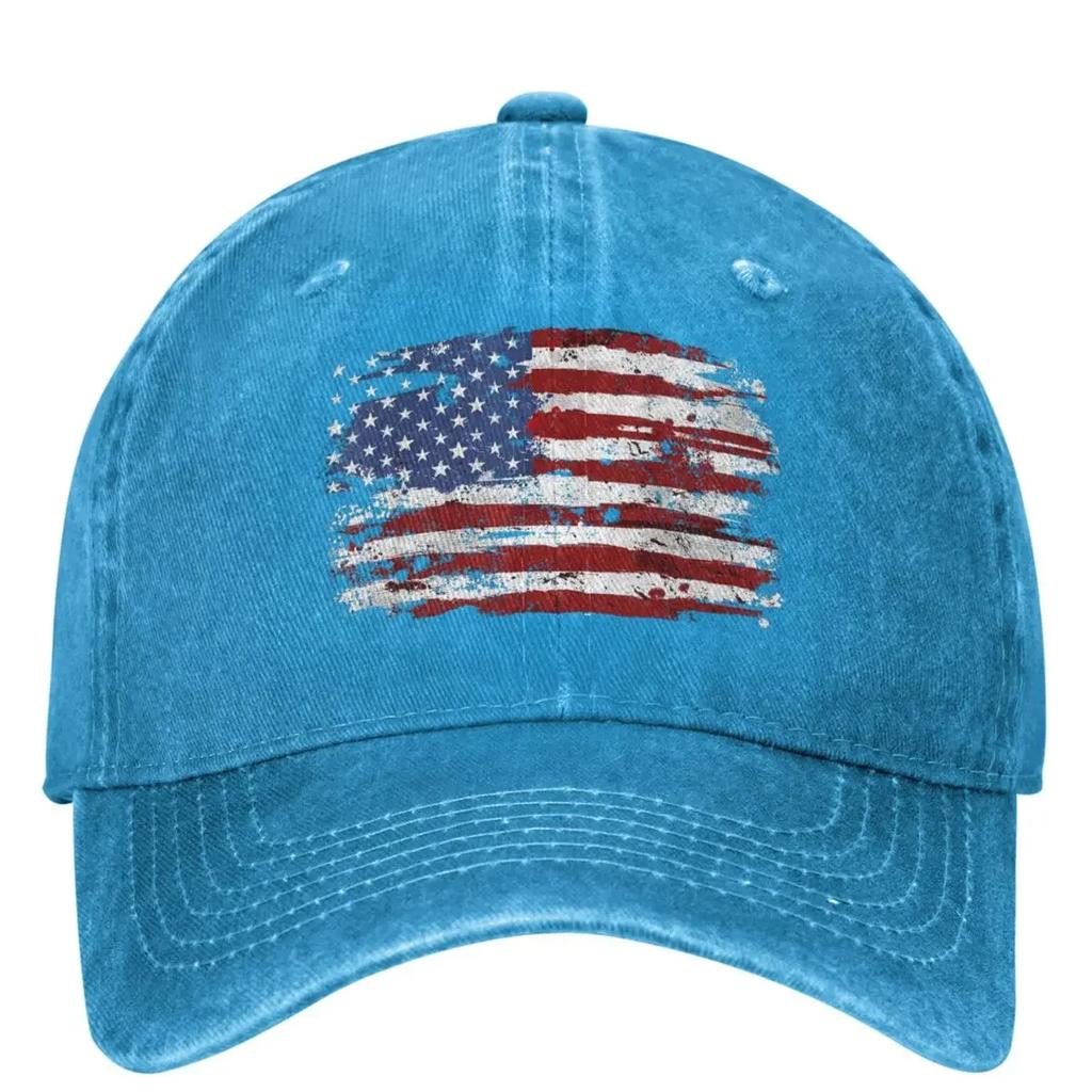 American Flag USA United States Of America US 4th Of July Baseball Cap Gym y2k Retro Hip Hop Hats Unisex Women Vintage Snapback Cap