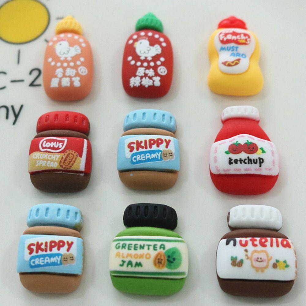 9Pcs/set Mini Seasoning Bottle Miniatures Cute DIY Food Toy  Hairpin Jewelry