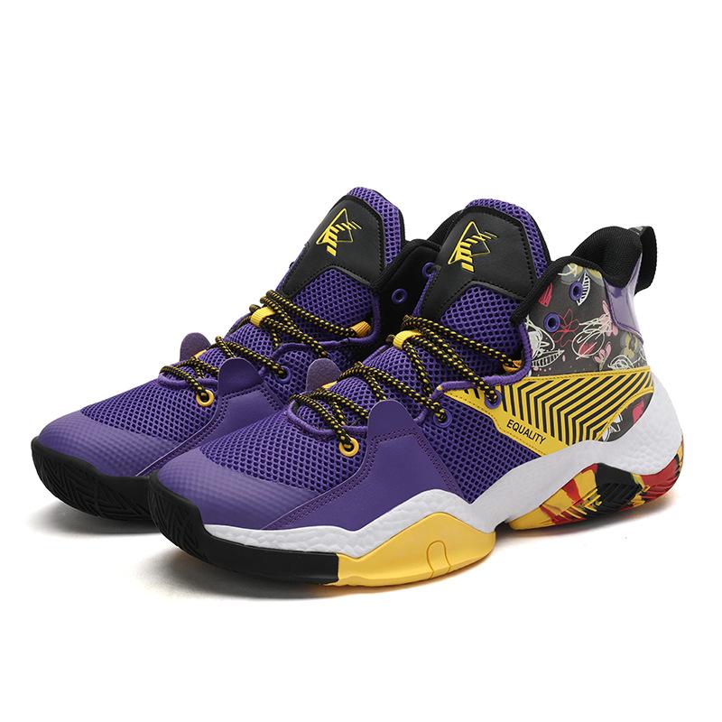 Zapatillas de baloncesto nuevas para primavera y invierno, zapatillas deportivas reales, combinación de colores, de caña alta, suela blanda, zapatillas de moda para parejas