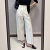 Wide-leg Pants Women Summer Thin Casual Pants Loose Pear-shaped Body Nine-point Straight Suit Pants