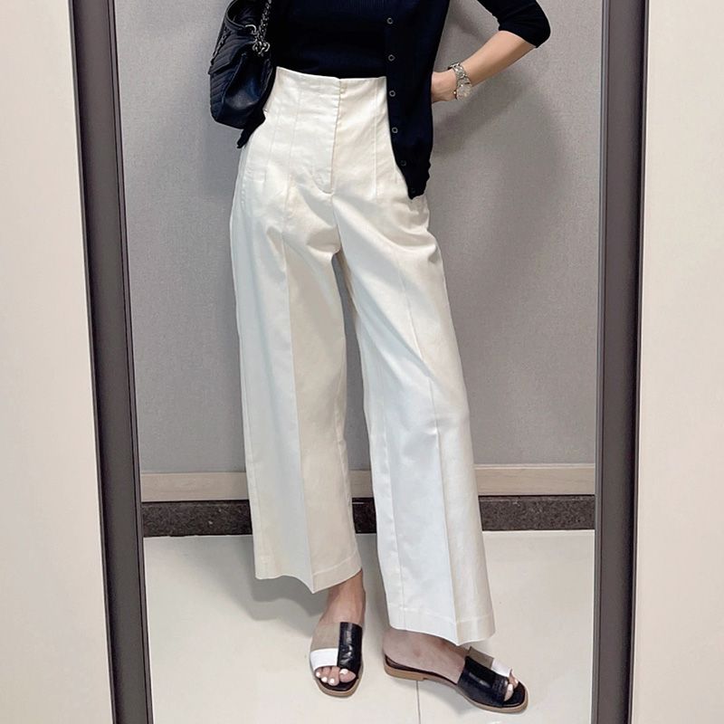 Wide-leg Pants Women Summer Thin Casual Pants Loose Pear-shaped Body Nine-point Straight Suit Pants