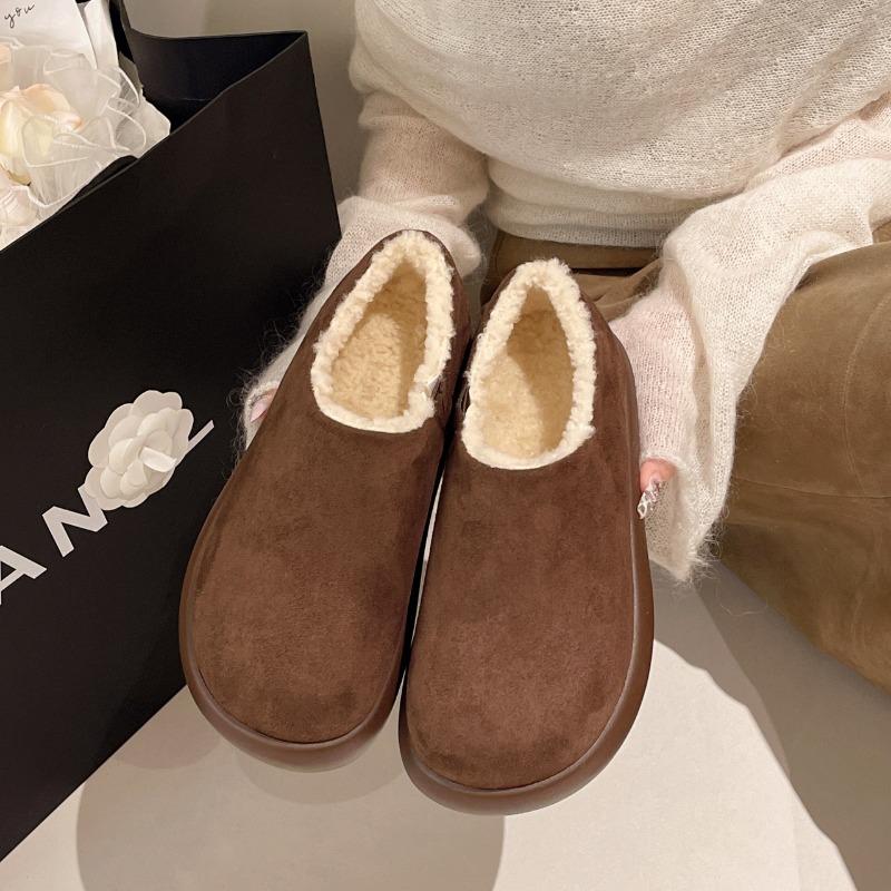 Fleece women s new winter warm fluffy cotton shoes soft-soled fashion snow boots 40 темно-коричневого 3070₽