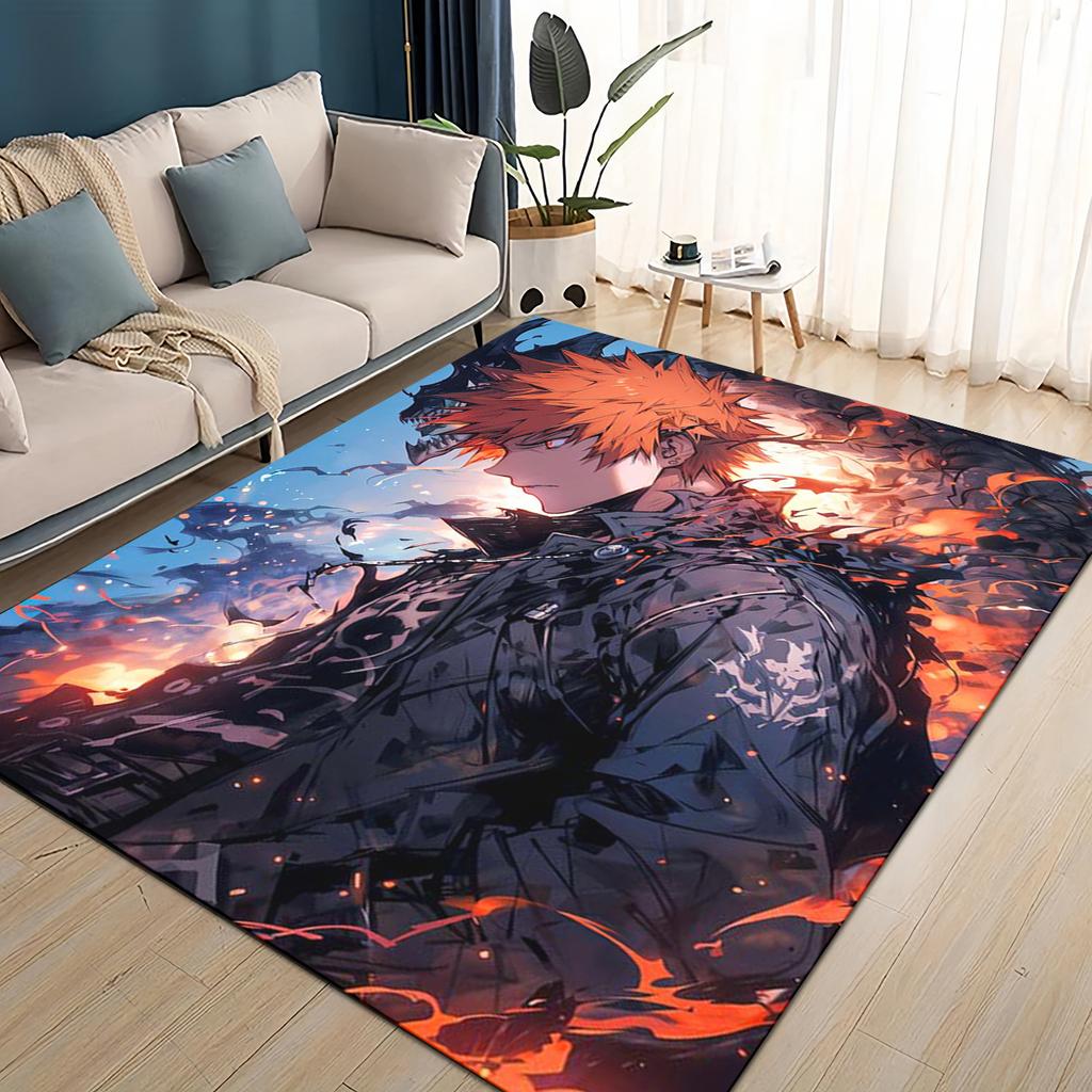 3D Kreskówkowy Bleach Kurosaki Ichigo Dywanik Anime do Salonu Sypialni Domu Dekoracja Sofy, Mata Podłogowa Antypoślizgowa do Zabawy dla Dzieci