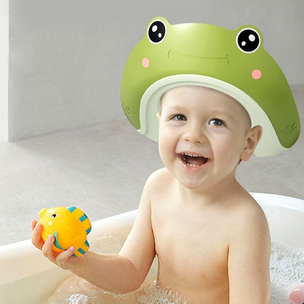 Gorro de ducha para bebé con protección para el cabello, protección para los oídos, gorro de baño, gorro para lavar el cabello para niños.