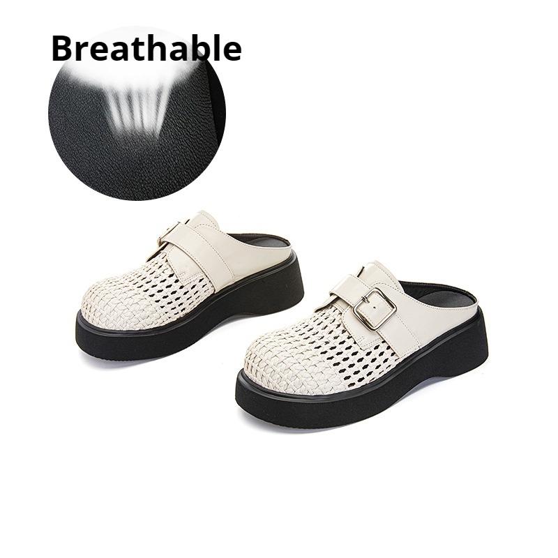 

Плетеные тапочки из овчины, высококлассные, темпераментные, повседневные и универсальные женские туфли 40 бежевый